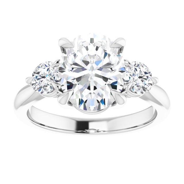 14K white gold 2CT Oval CutThree Stone Engagement Ring Setting variant--Pear variant--3CT variant--14K-rose-gold