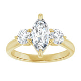 14K yellow gold 1CT Marquise CutThree Stone Engagement Ring Setting variant--Oval variant--2CT variant--14K-rose-gold
