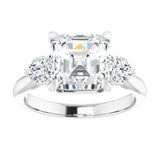 14K white gold 3CT Asscher CutThree Stone Engagement Ring Setting variant--Marquise variant--1CT variant--14K-yellow-gold