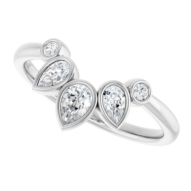 White Gold Bezel Set Diamond Wedding Band variant--14K-white-gold variant--Diamond-Lab variant--Diamond-Nat variant--Platinum
