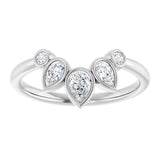 White Gold Bezel Set Diamond Contour Ring variant--14K-white-gold variant--Diamond-Lab variant--Diamond-Nat variant--Platinum