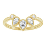 Yellow Gold Bezel Set Diamond Contour Ring variant--14K-yellow-gold variant--Diamond-Lab variant--Diamond-Nat