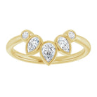 Yellow Gold Bezel Set Diamond Contour Ring