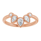 Rose Gold Bezel Set Diamond Contour Ring variant--14K-rose-gold variant--Diamond-Lab variant--Diamond-Nat
