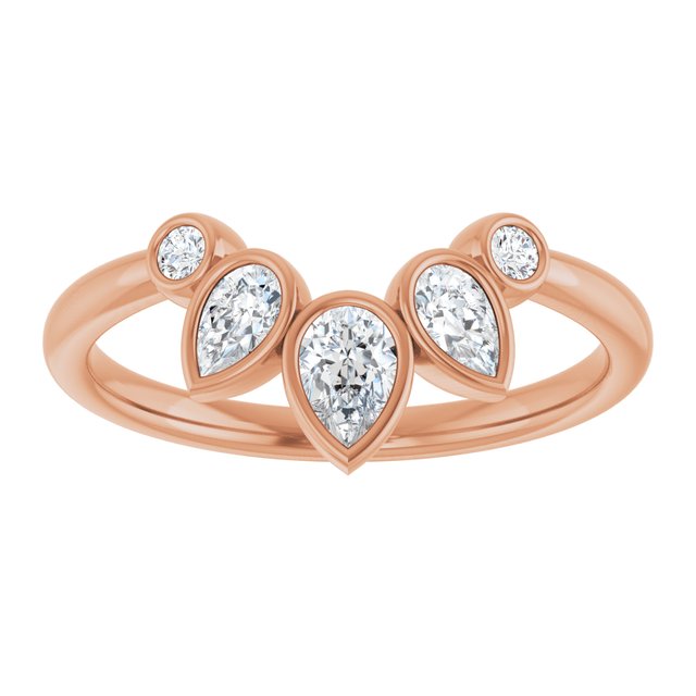 Rose Gold Bezel Set Diamond Contour Ring variant--14K-rose-gold variant--Diamond-Lab variant--Diamond-Nat