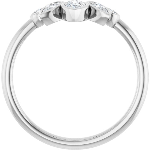 White Gold Bezel Set Diamond Contour Band Side View variant--14K-rose-gold variant--Diamond-Lab variant--Diamond-Nat