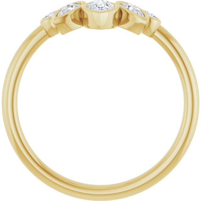 Yellow Gold Bezel Set Diamond Contour Band Side View variant--14K-yellow-gold variant--Diamond-Lab variant--Diamond-Nat