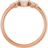 Rose Gold Bezel Set Diamond Contour Band Side View variant--14K-rose-gold variant--Diamond-Lab variant--Diamond-Nat