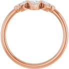 Rose Gold Bezel Set Diamond Contour Band Side View