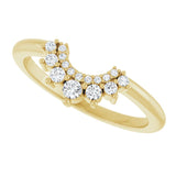Yellow Gold Ampi Diamond Curved Ring variant--14K-yellow-gold