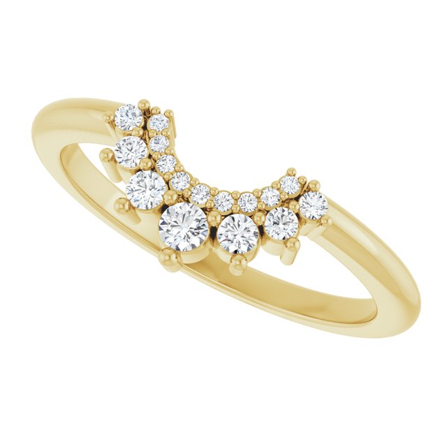 Yellow Gold Ampi Diamond Curved Ring variant--14K-yellow-gold