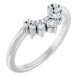 Curved diamond stacking band side view variant--14K-white-gold variant--Platinum