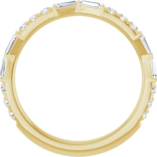 Yellow Gold French-Set Diamond Wedding Band variant--14K-yellow-gold variant--Diamond-Lab variant--Diamond-Nat