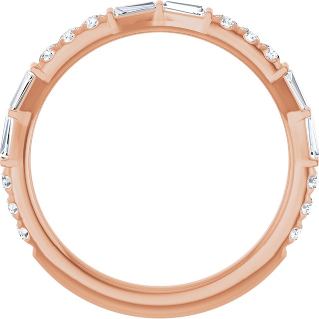 French-set diamond band white gold, full ring side view variant--14K-rose-gold variant--Diamond-Lab variant--Diamond-Nat