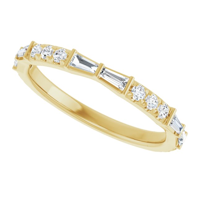 Yellow Gold French-Set Diamond Ring variant--14K-yellow-gold variant--Diamond-Lab variant--Diamond-Nat