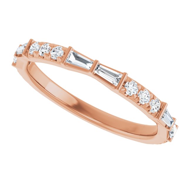 French-set diamond band in white gold, top-down view of diamond arrangement variant--14K-yellow-gold variant--Diamond-Lab variant--Diamond-Nat