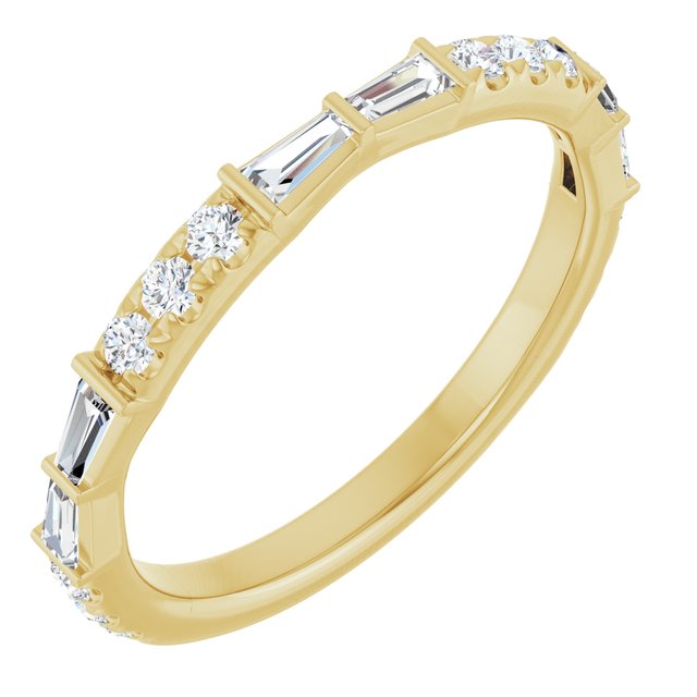 Yellow Gold French-Set Diamond Band