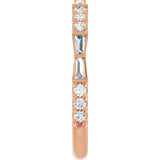 French-set diamond band white gold profile showing low-profile setting variant--14K-rose-gold variant--Diamond-Lab variant--Diamond-Nat