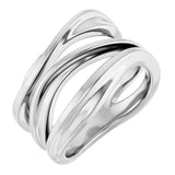 Gold wave ring in 14K gold, alternate angle view variant--14K-white-gold variant--Sterling-silver