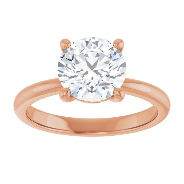 Engagement Ring Mounting variant--Round variant--3CT variant--14K-yellow-gold