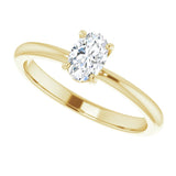 Scroll solitaire engagement ring in 14K gold, diamond center, three-quarter angle/2-CT variant--.5CT variant--Oval variant--.5CT variant--14K-yellow-gold