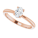 Scroll solitaire engagement ring in 14K gold, diamond center, overhead view/2-CT variant--.5CT variant--Oval variant--.5CT variant--14K-rose-gold