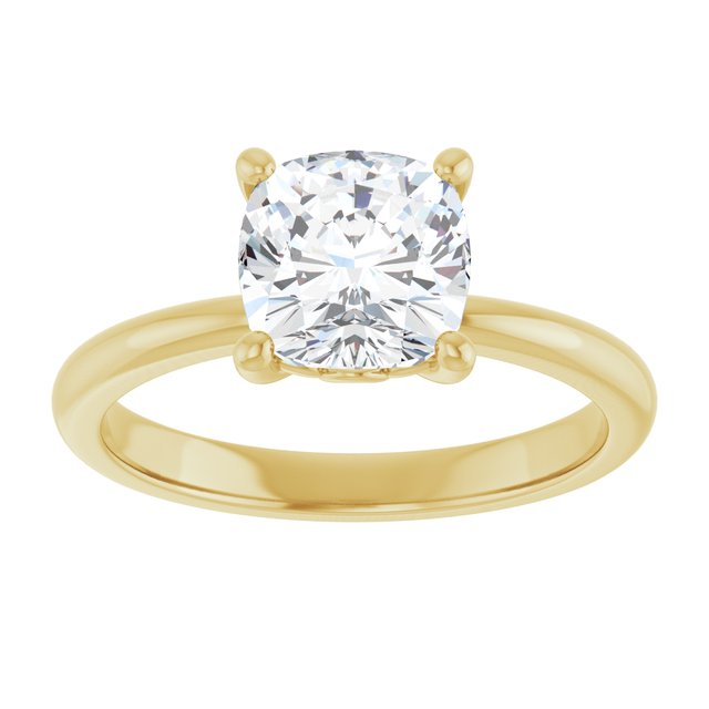Engagement Ring Mounting variant--Cushion variant--2CT variant--14K-white-gold