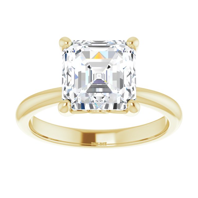 Engagement Ring Mounting variant--Asscher variant--3CT variant--14K-white-gold