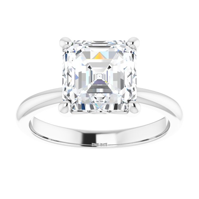 Engagement Ring Mounting variant--Asscher variant--3CT variant--14K-rose-gold