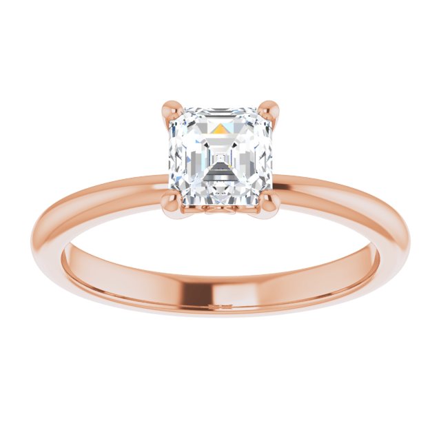 Engagement Ring Mounting variant--Asscher variant--1CT variant--14K-yellow-gold