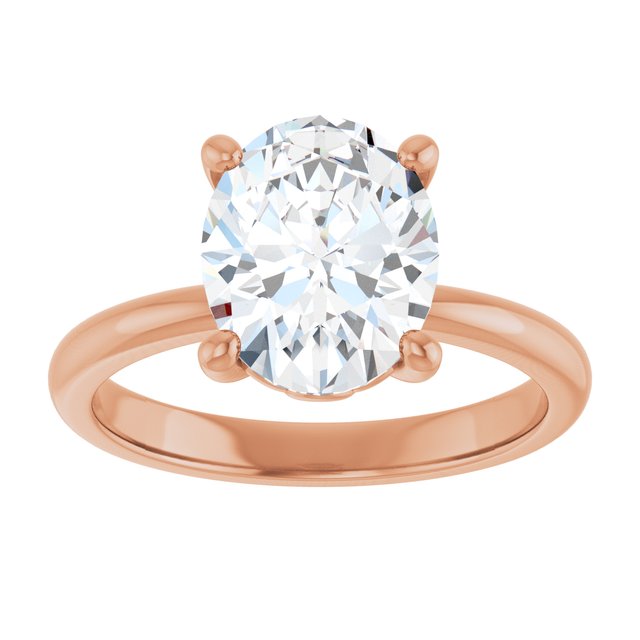 Engagement Ring Mounting variant--Oval variant--3CT variant--14K-rose-gold