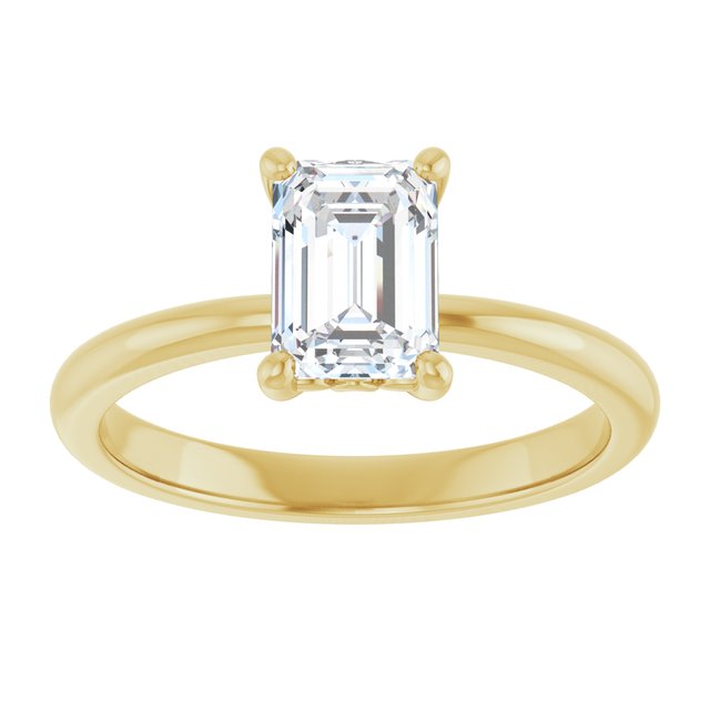 Engagement Ring Mounting variant--Emerald variant--1CT variant--14K-white-gold