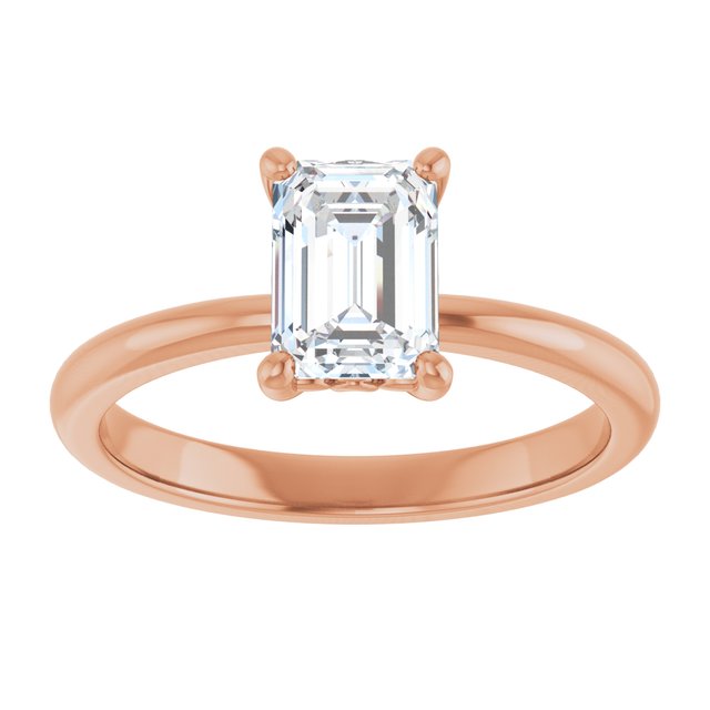 Engagement Ring Mounting variant--Emerald variant--2CT variant--14K-yellow-gold