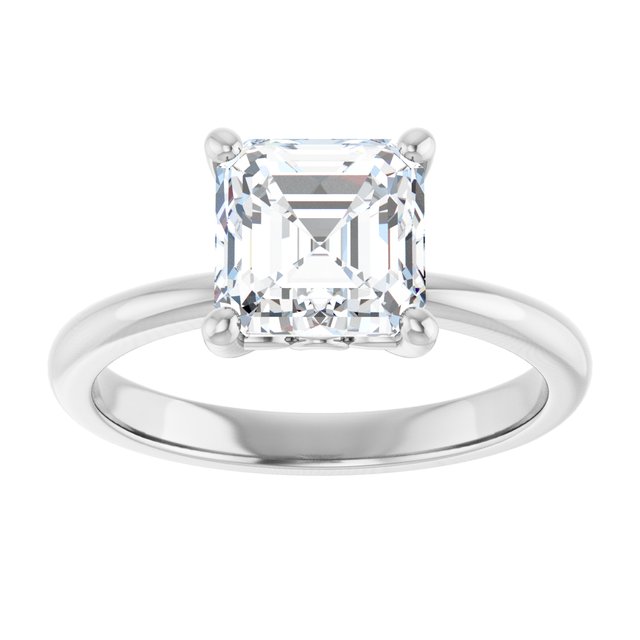 Engagement Ring Mounting variant--Asscher variant--2CT variant--14K-rose-gold