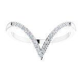 Chevron diamond band with subtle sparkle variant--14K-white-gold