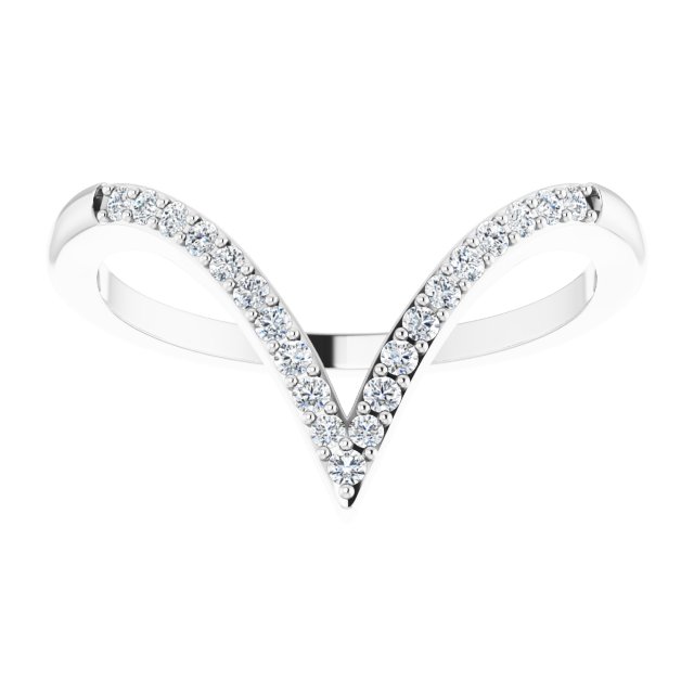 Chevron diamond band with subtle sparkle variant--14K-white-gold