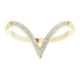 Chevron diamond band with subtle sparkle variant--14K-yellow-gold