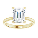 Engagement Ring Mounting variant--Emerald variant--3CT variant--14K-white-gold