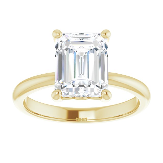 Engagement Ring Mounting variant--Emerald variant--3CT variant--14K-white-gold