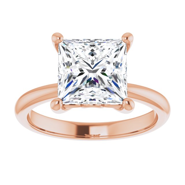 Engagement Ring Mounting variant--Square variant--3CT variant--14K-white-gold