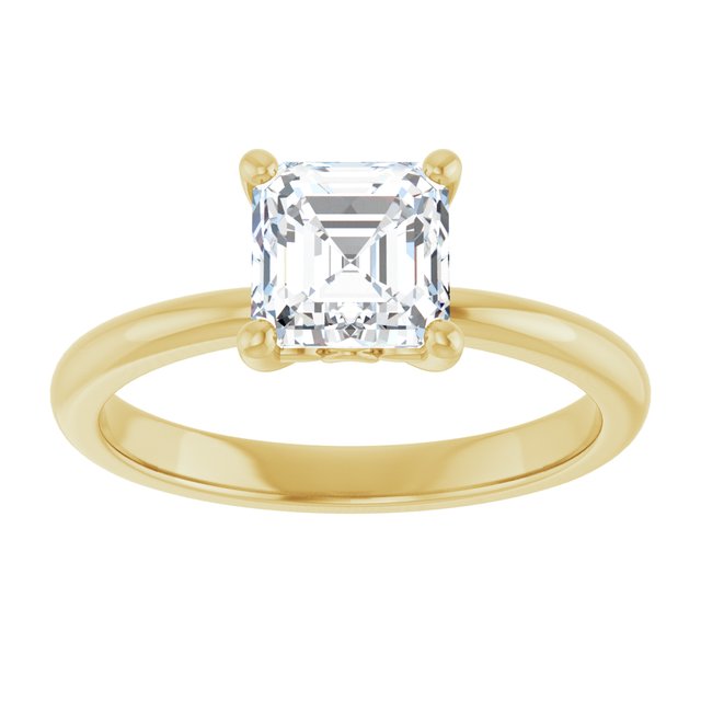 Engagement Ring Mounting variant--Asscher variant--1CT variant--14K-white-gold