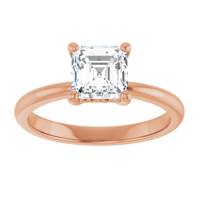 Engagement Ring Mounting variant--Asscher variant--2CT variant--14K-yellow-gold
