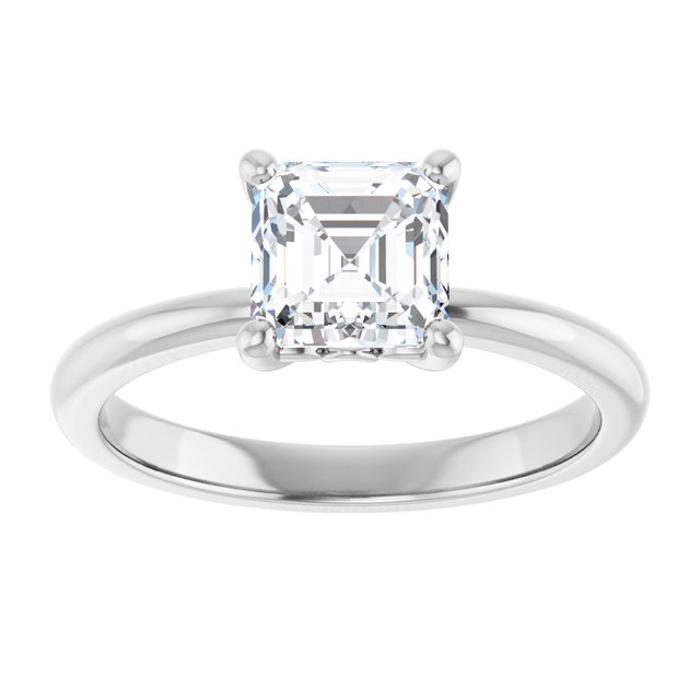 Engagement Ring Mounting variant--Asscher variant--1CT variant--14K-rose-gold