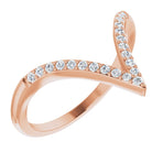 14K rose gold Diamond Chevron Ring