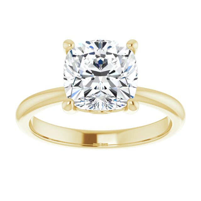 Engagement Ring Mounting variant--Cushion variant--3CT variant--14K-white-gold
