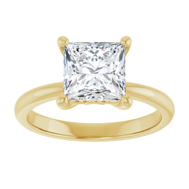 Engagement Ring Mounting variant--Square variant--1CT variant--14K-rose-gold