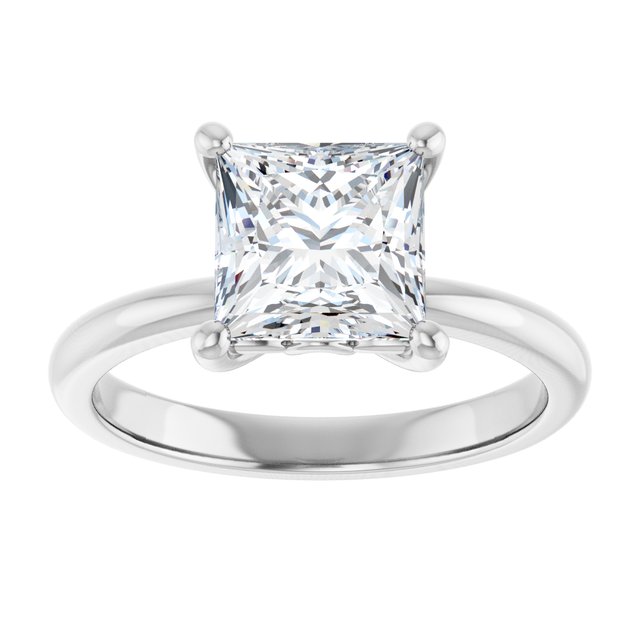 Engagement Ring Mounting variant--Square variant--2CT variant--14K-yellow-gold