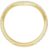 Yellow Gold French-Set Diamond Contour Band Side-View variant--14K-rose-gold variant--Diamond-Lab variant--Diamond-Nat