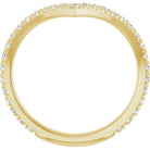 Yellow Gold French-Set Diamond Contour Band Side-View