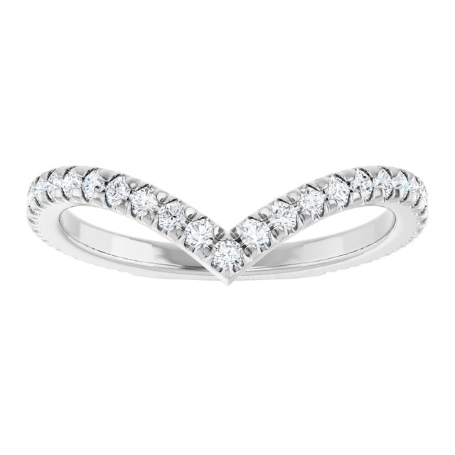 White Gold French-Set Diamond Contour Ring variant--14K-white-gold variant--Diamond-Lab variant--Diamond-Nat variant--Platinum